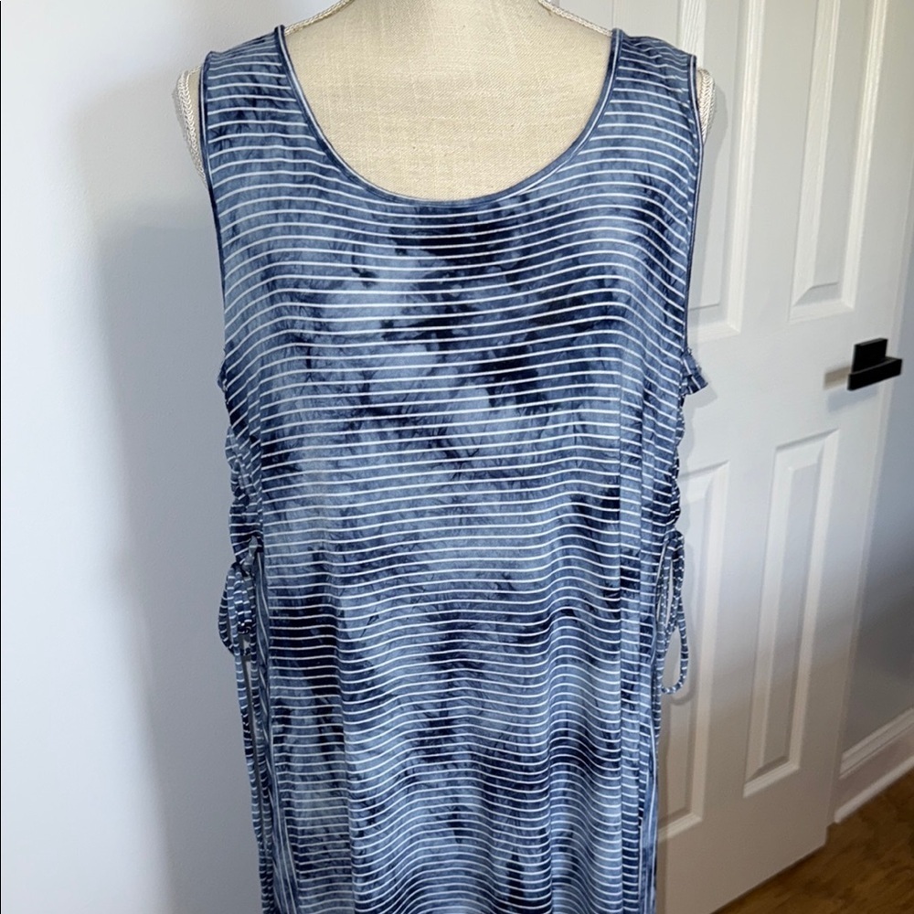 Chico's Blue and Black Striped Maxi Dress - Picture 2 of 7
